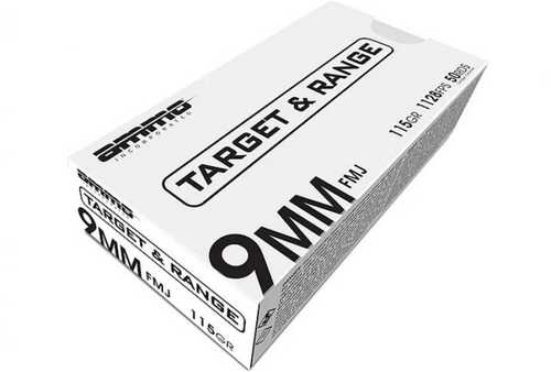 Ammo Inc Target & Range 9mm 115 Grain Full Metal Jacket 50 Rounds